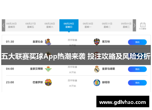五大联赛买球App热潮来袭 投注攻略及风险分析